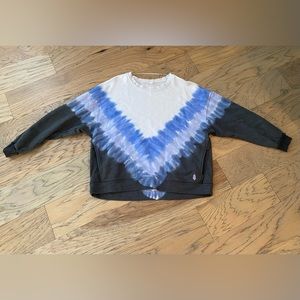 FP Movement by Free People Blue and Black Tie-Dye Sweater